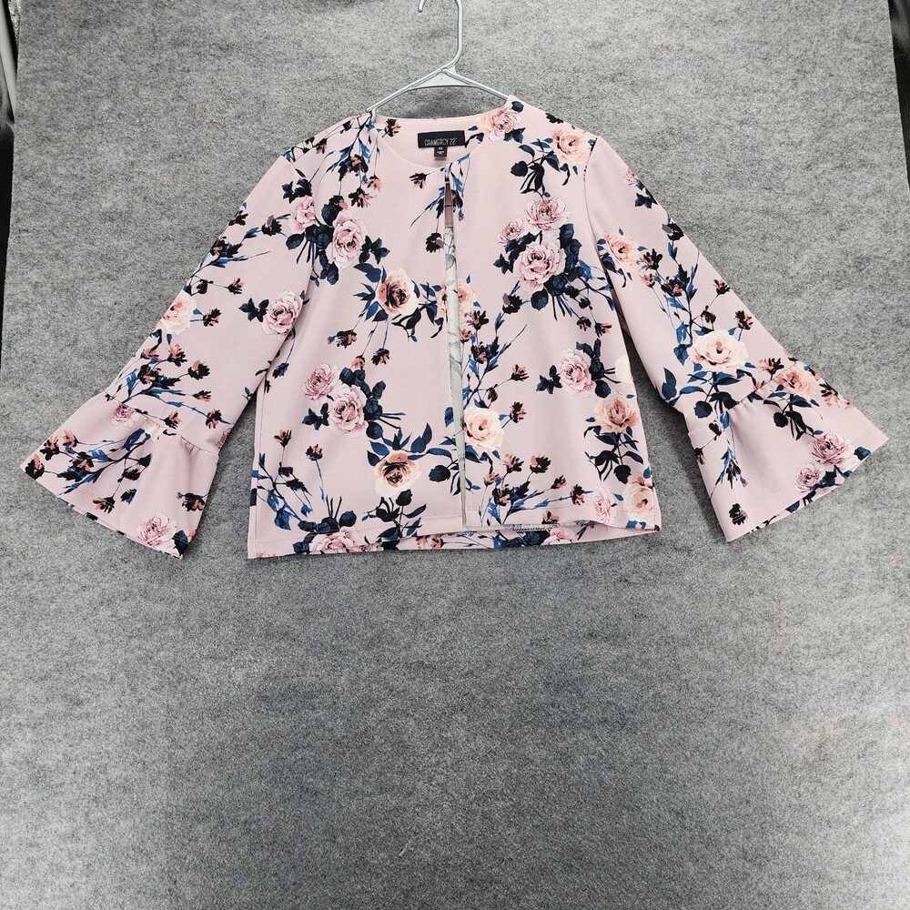 Gramercy 22 Blouse Womens XS Pink Floral Flower Bell Sleeve